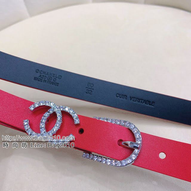 Chanel2020春季新款女士皮帶 香奈兒Pharrell皮衿雙C字母扣腰帶  jjp1894